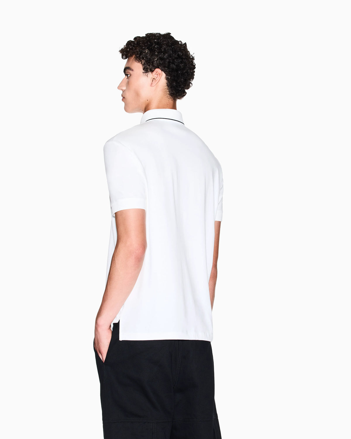 Slim-fit stretch cotton jersey polo shirt Essential