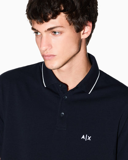 Slim-fit stretch cotton jersey polo shirt Essential