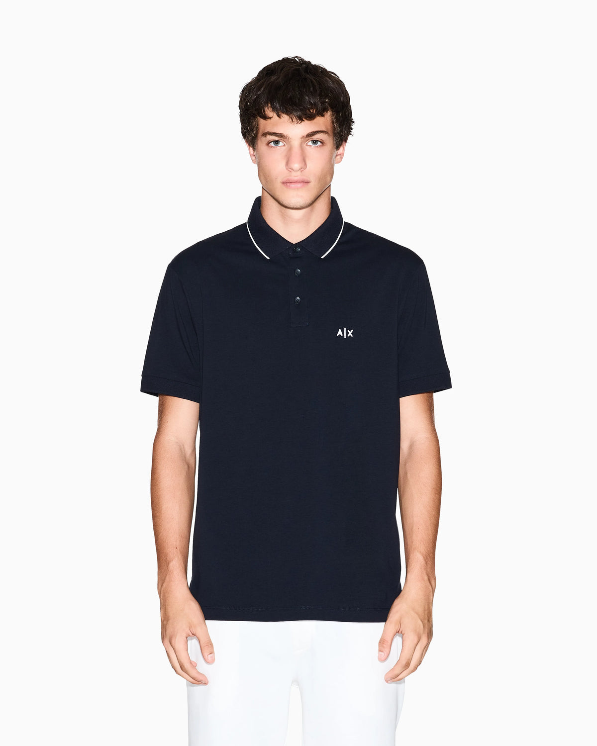 Slim-fit stretch cotton jersey polo shirt Essential