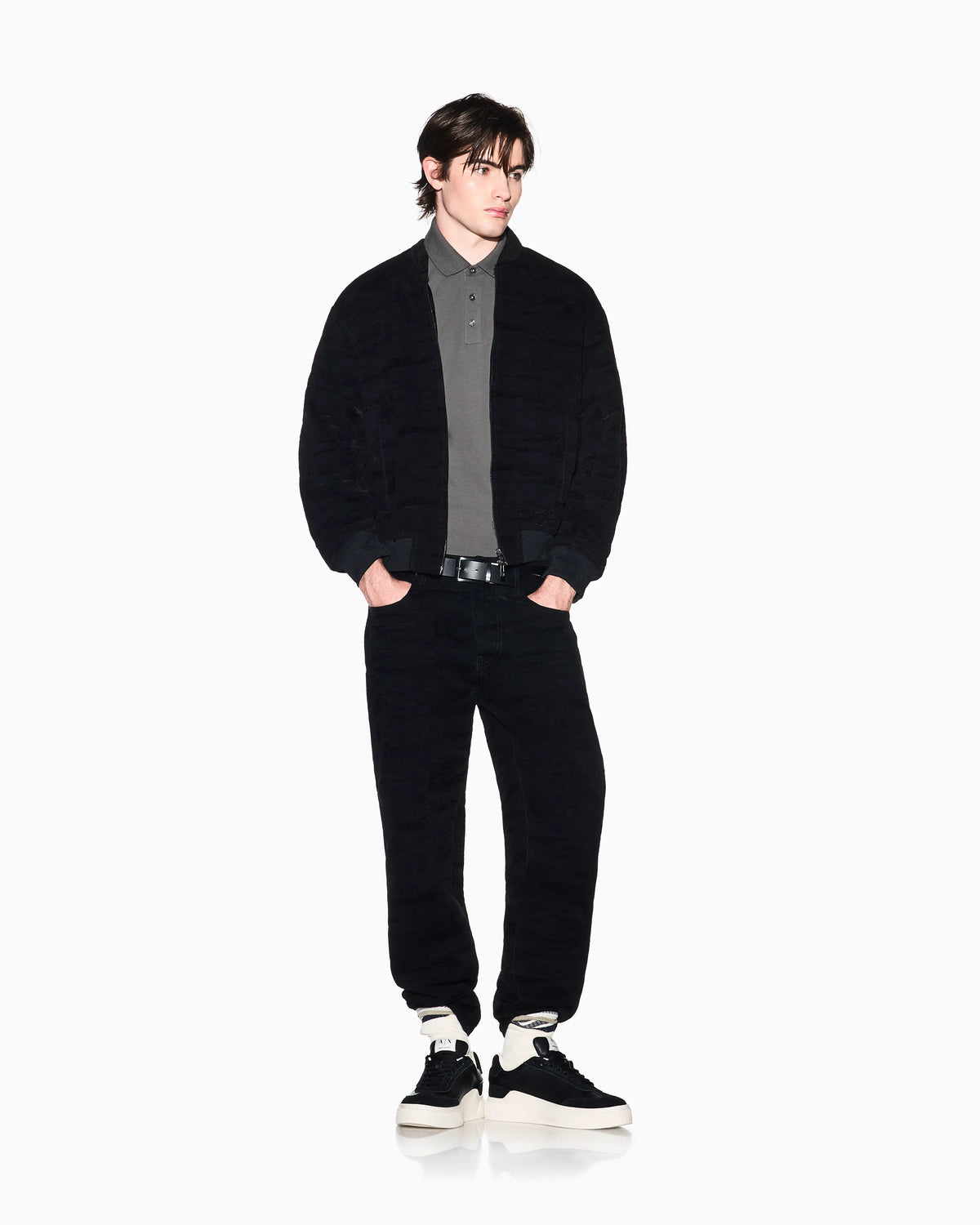 Contrasting tape polo in cotton pique