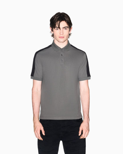 Contrasting tape polo in cotton pique