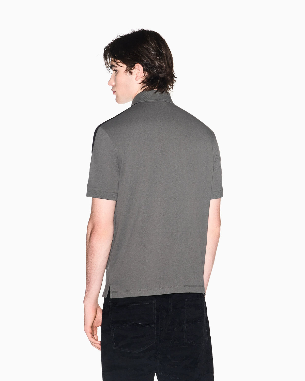 Contrasting tape polo in cotton pique