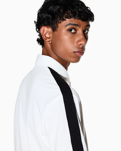 Contrasting tape polo in cotton pique