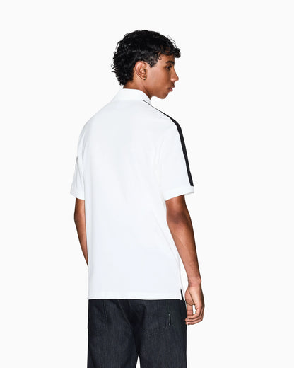 Contrasting tape polo in cotton pique