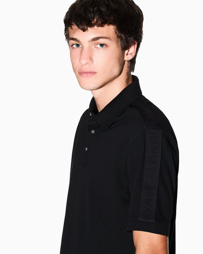 Contrasting tape polo in cotton pique