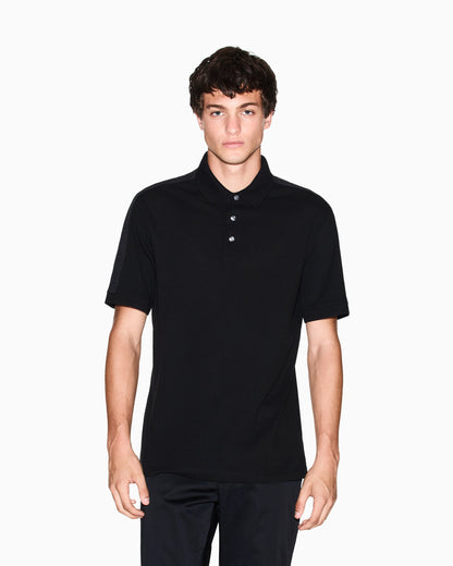 Contrasting tape polo in cotton pique