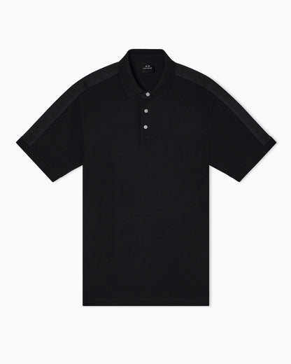 Contrasting tape polo in cotton pique