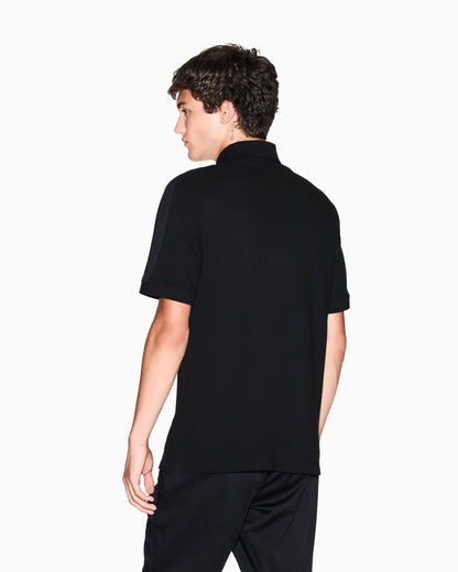 Contrasting tape polo in cotton pique