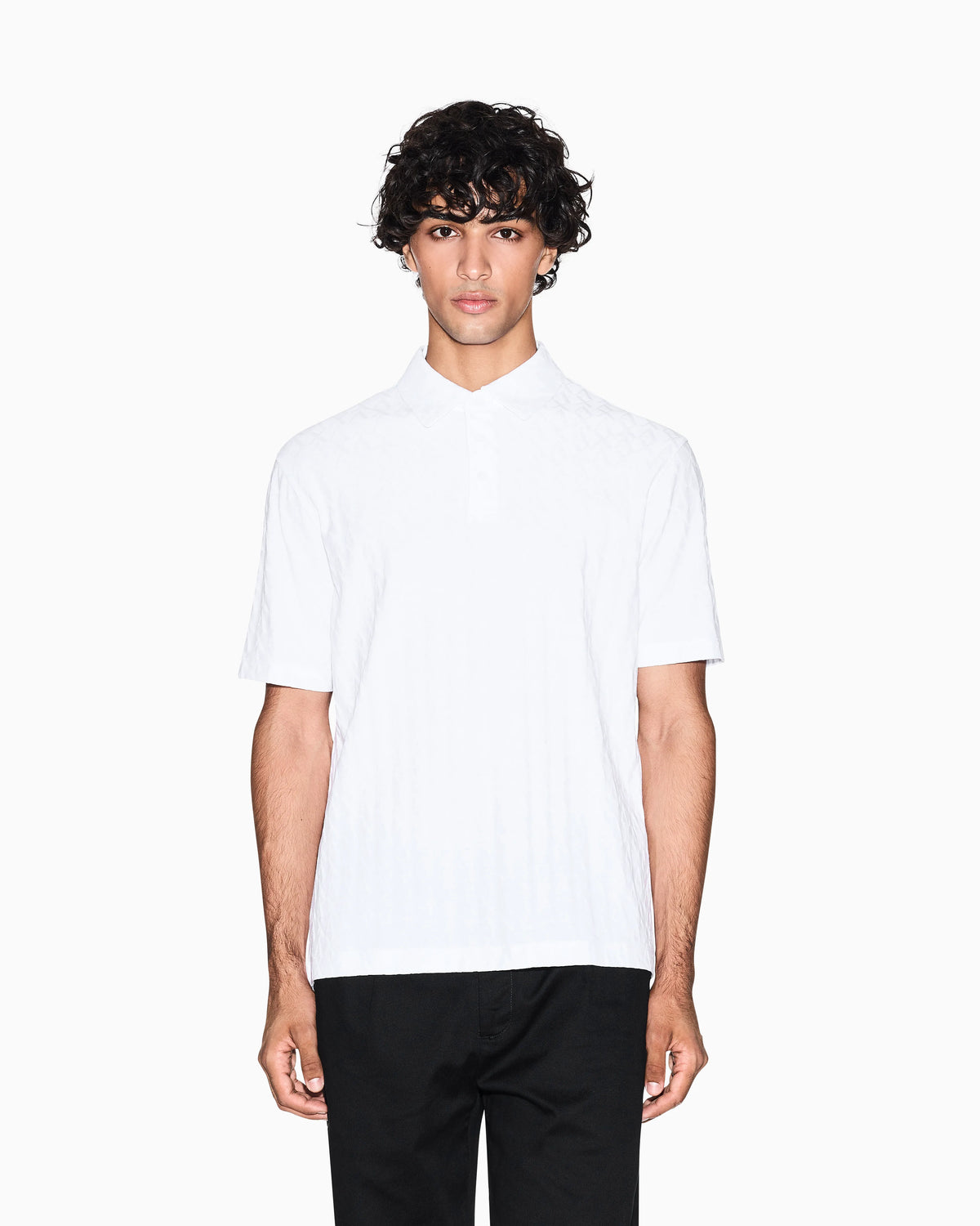 Textured polo shirt in mercerized cotton jersey Essential