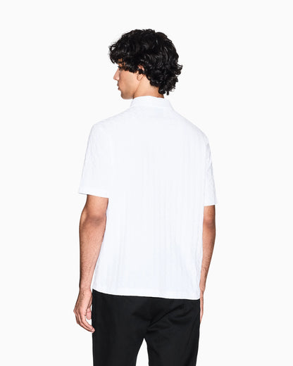 Textured polo shirt in mercerized cotton jersey Essential