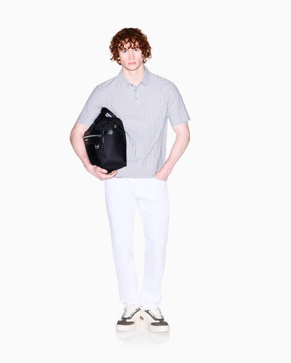 Textured polo shirt in mercerized cotton jersey Essential