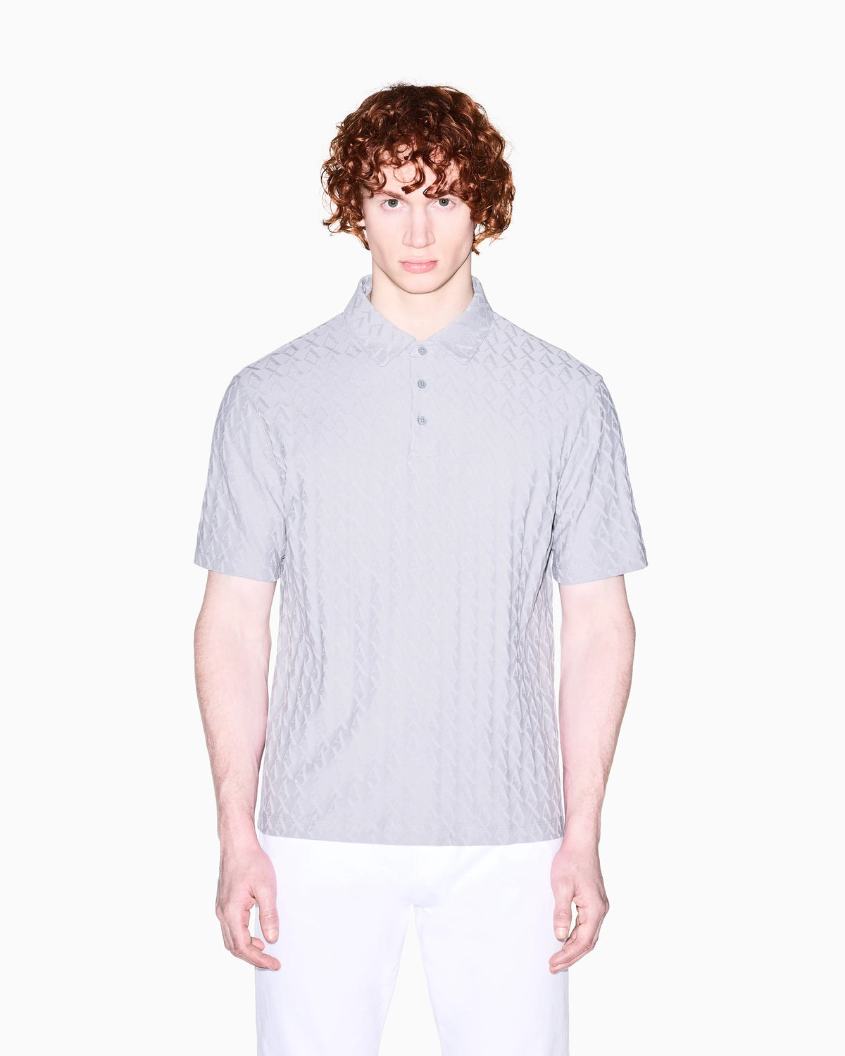 Textured polo shirt in mercerized cotton jersey Essential