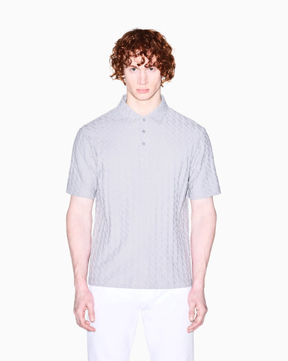 Textured polo shirt in mercerized cotton jersey Essential