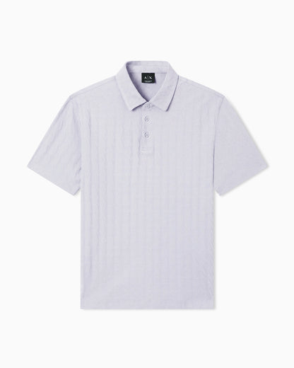 Textured polo shirt in mercerized cotton jersey Essential