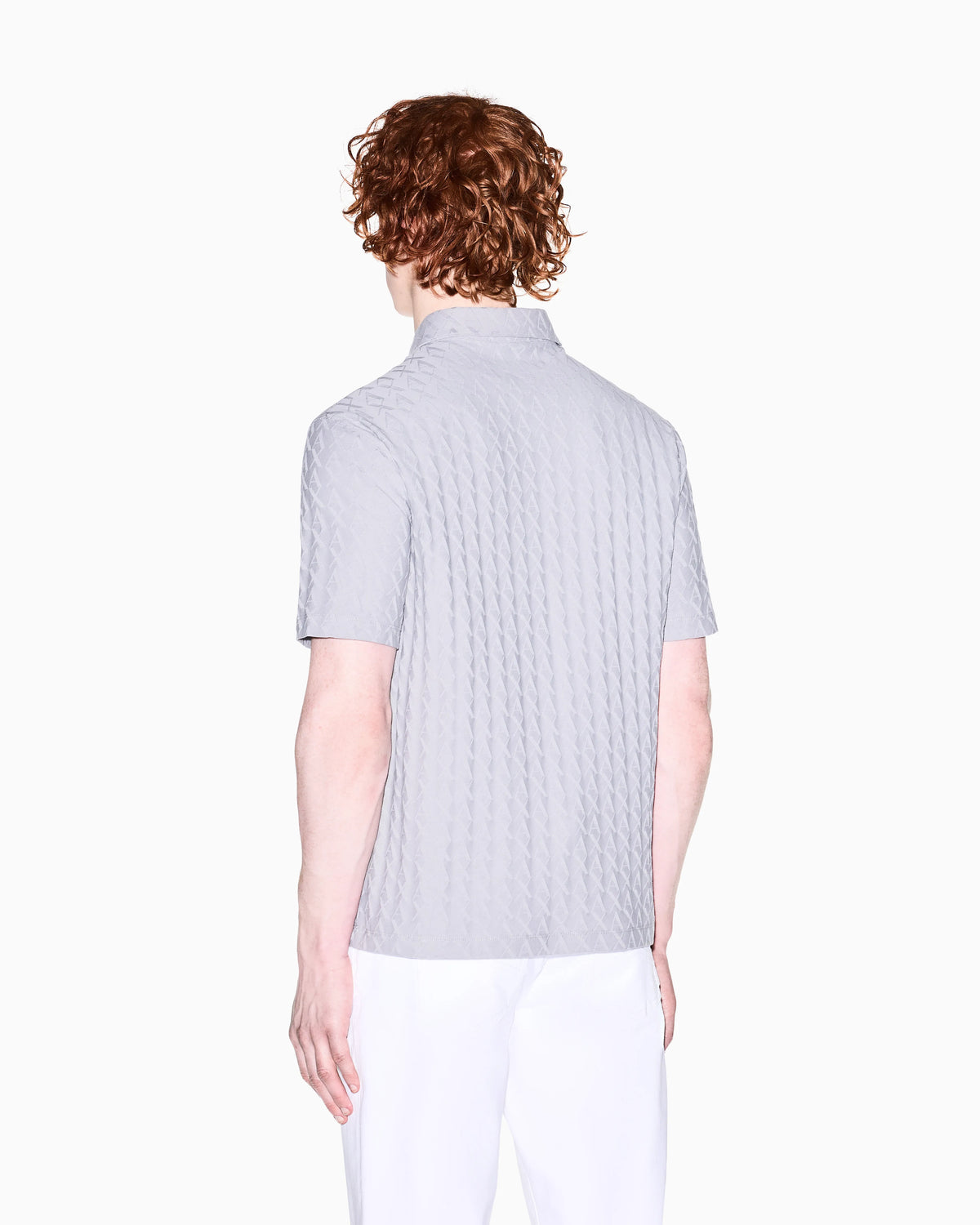 Textured polo shirt in mercerized cotton jersey Essential