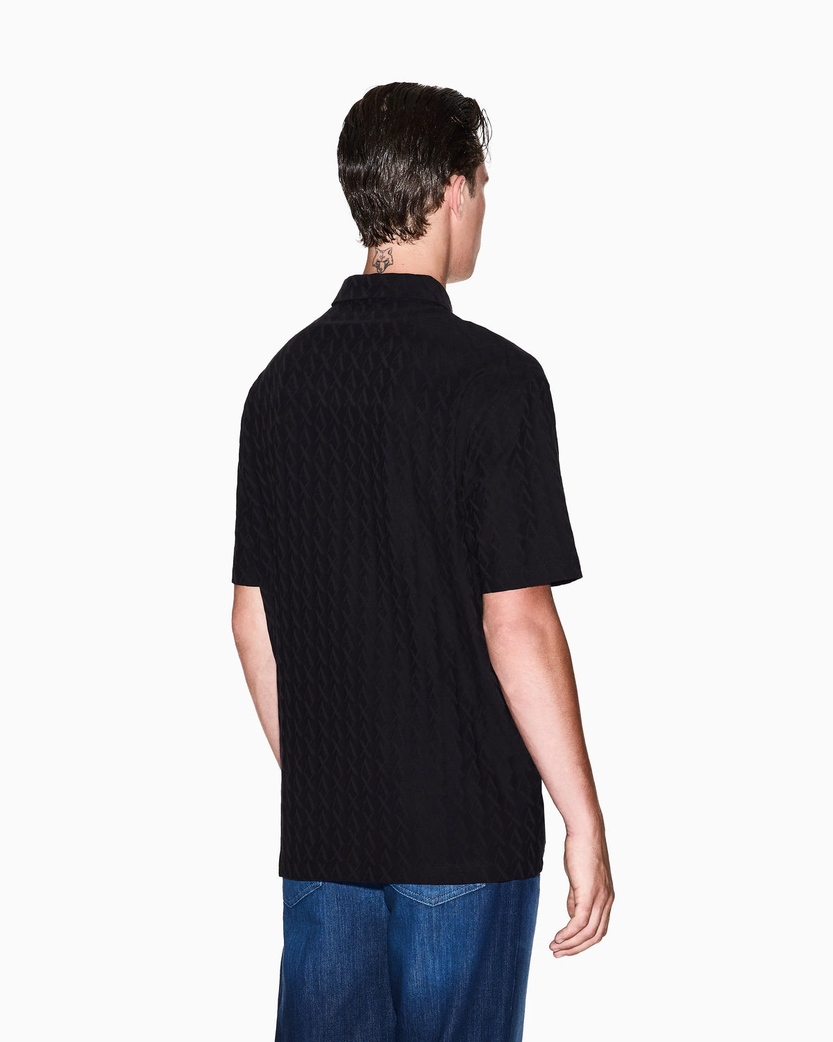 Textured polo shirt in mercerized cotton jersey Essential
