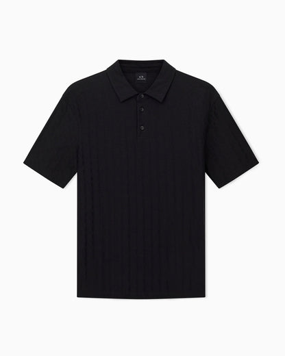 Textured polo shirt in mercerized cotton jersey Essential