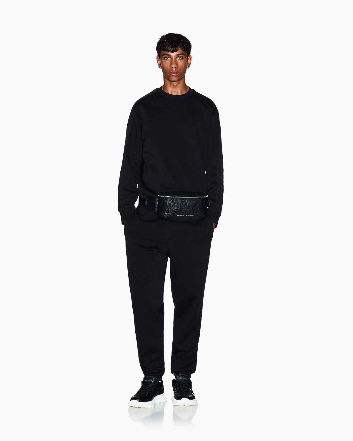 Logo sweatshirt in stretch cotton