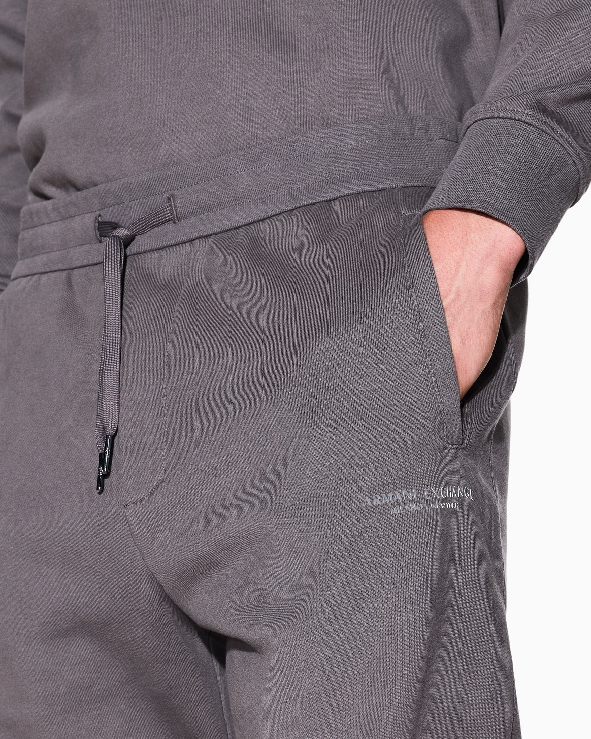 regular fit trousers in cotton French terry