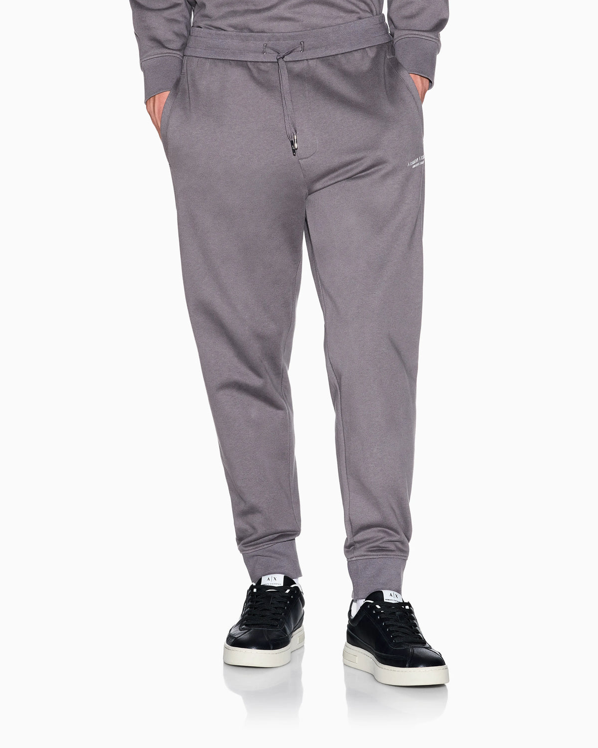 regular fit trousers in cotton French terry