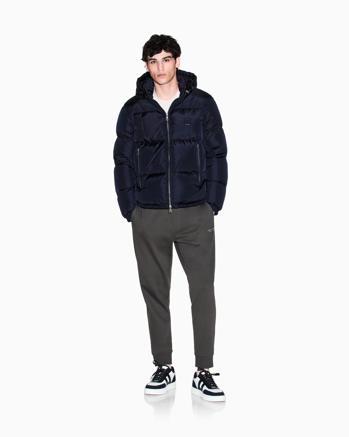 regular fit trousers in cotton French terry