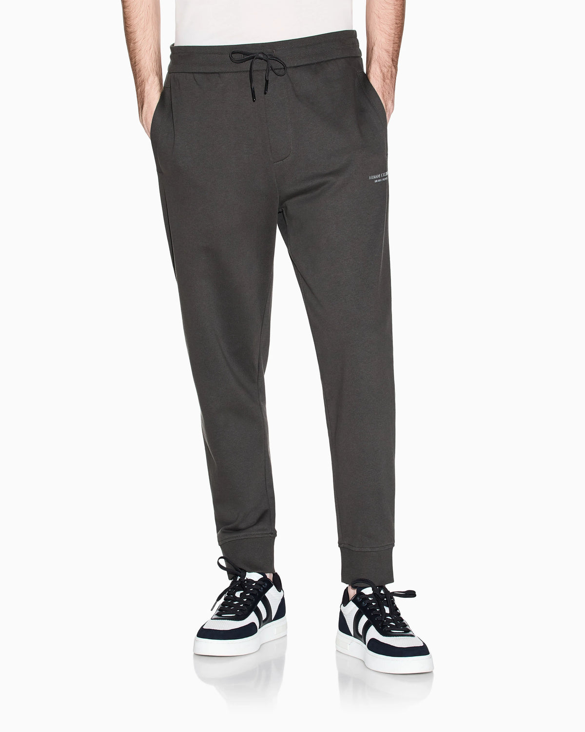 regular fit trousers in cotton French terry