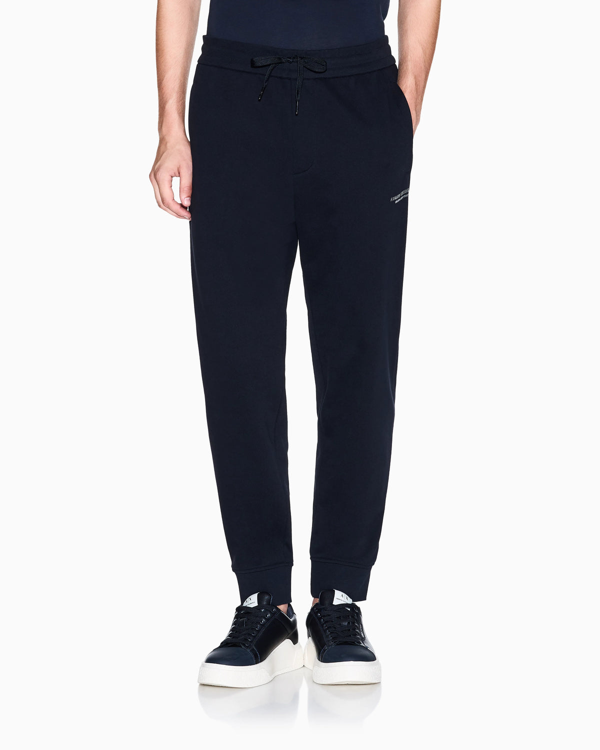 regular fit trousers in cotton French terry