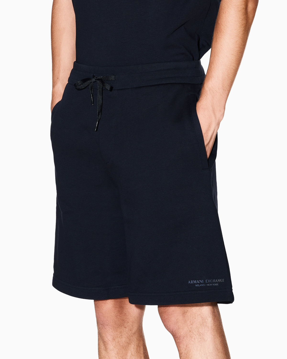 Drawstring cotton French terry shorts with logo Essential