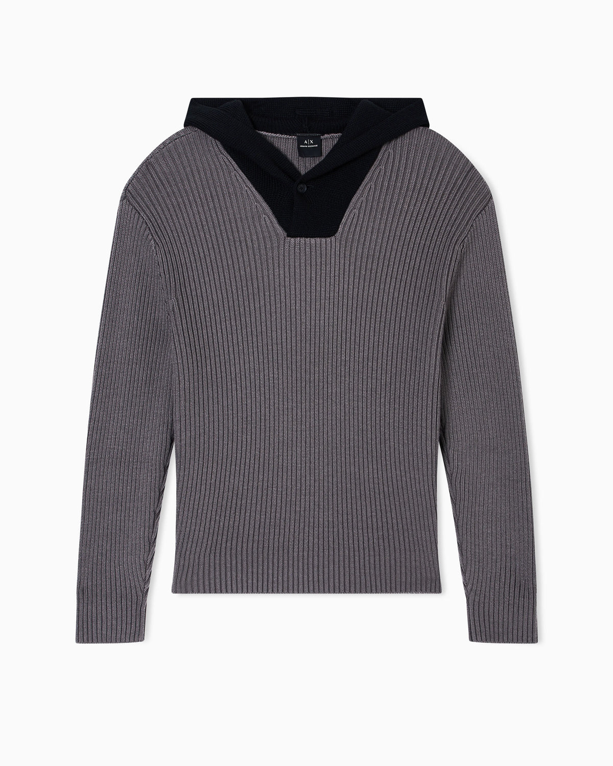 Ribbed hooded sweater