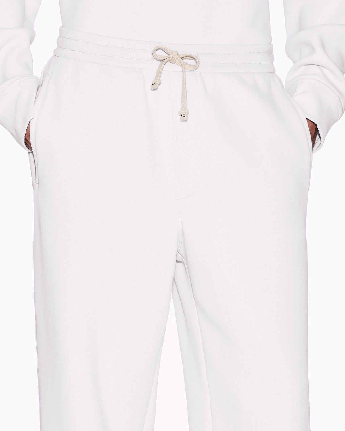 Cotton blend pique trousers