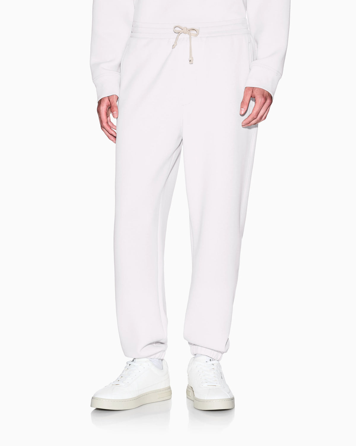 Cotton blend pique trousers