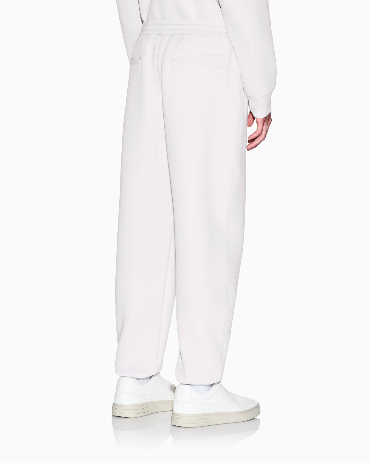 Cotton blend pique trousers
