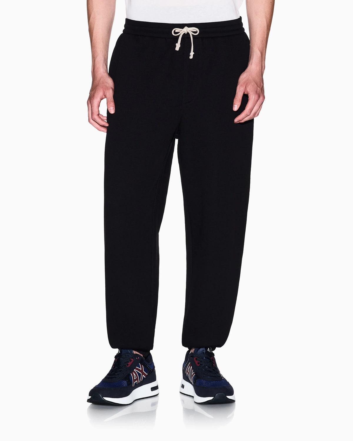 Cotton blend pique trousers