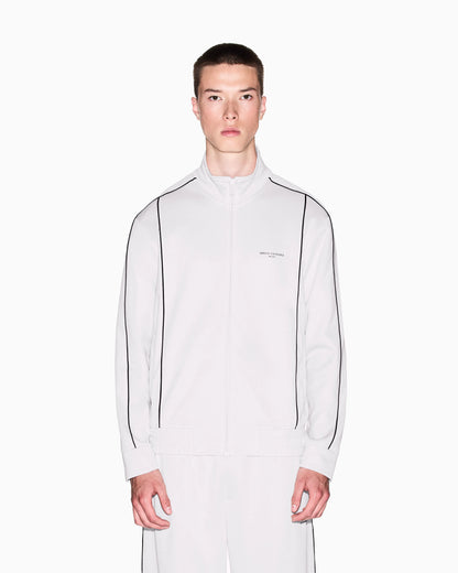 Full-zip sweatshirt with contrasting piping