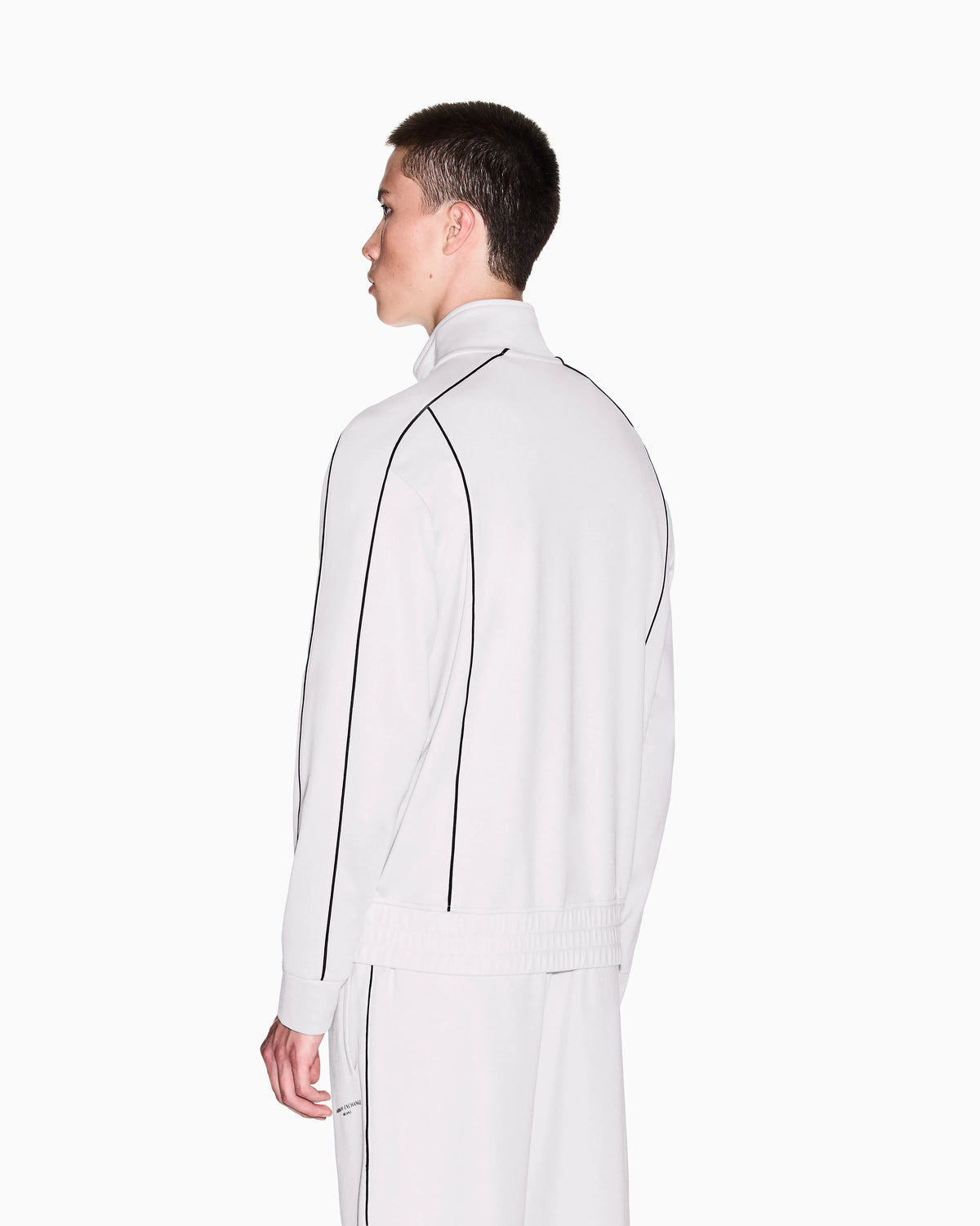 Full-zip sweatshirt with contrasting piping