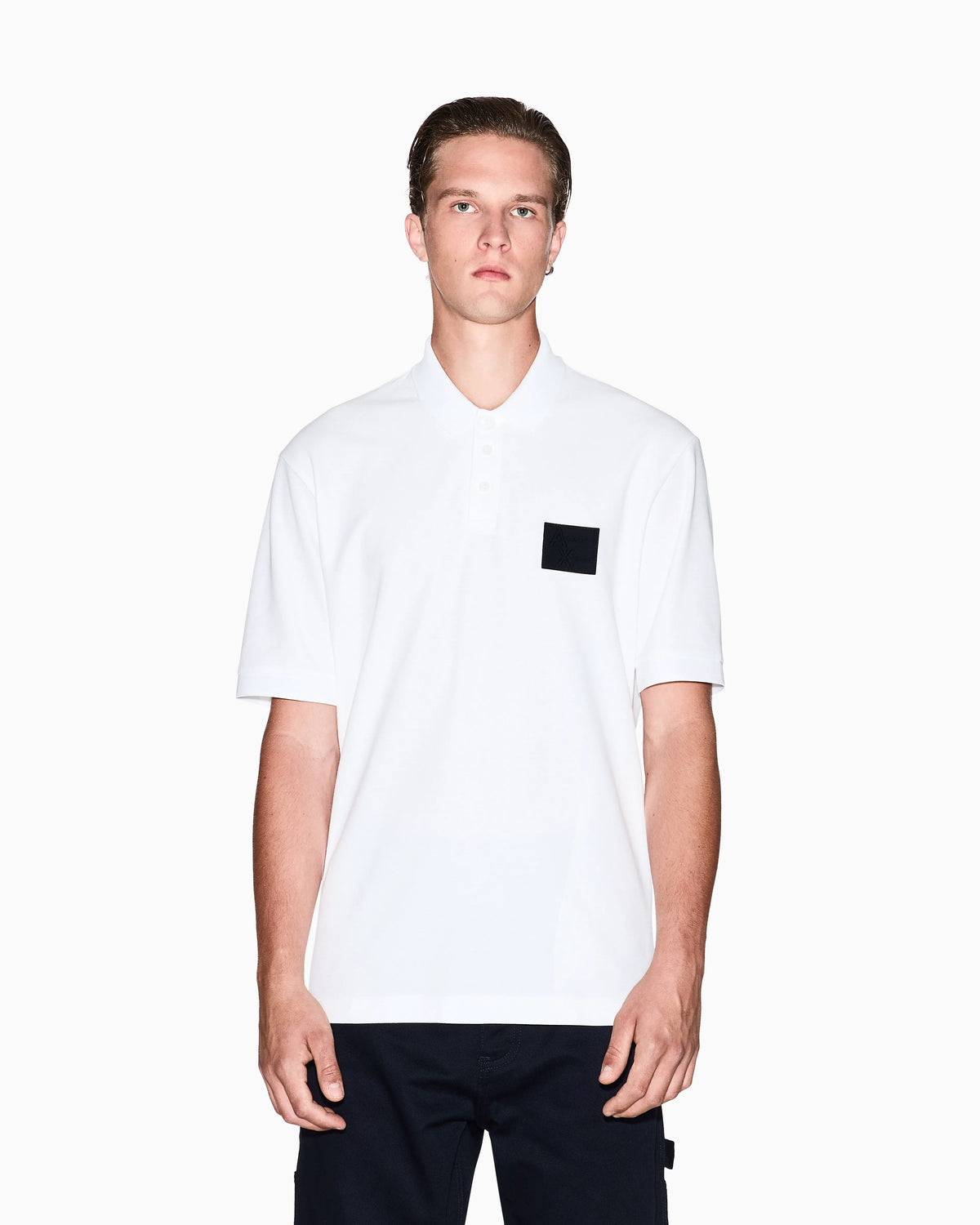 Regular fit polo shirt with patch