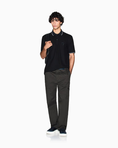Regular fit polo shirt with contrasting profiles