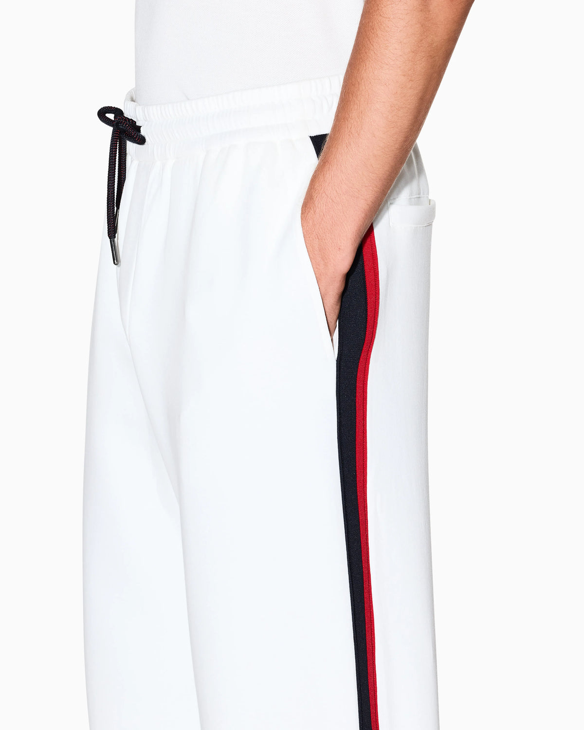 Jogger pants with contrasting stripes