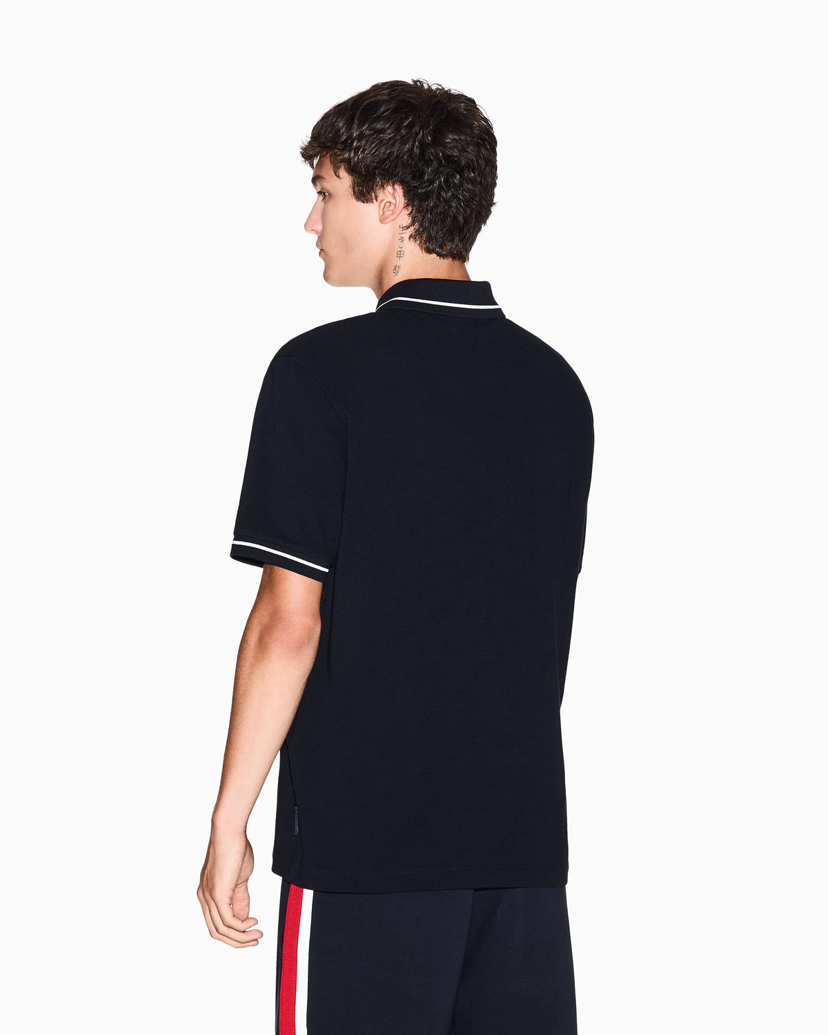 Regular fit polo shirt with zip and contrasting bands
