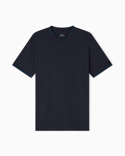 Regular fit T-shirt with contrasting piping