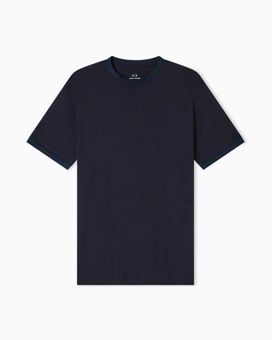 Regular fit T-shirt with contrasting piping