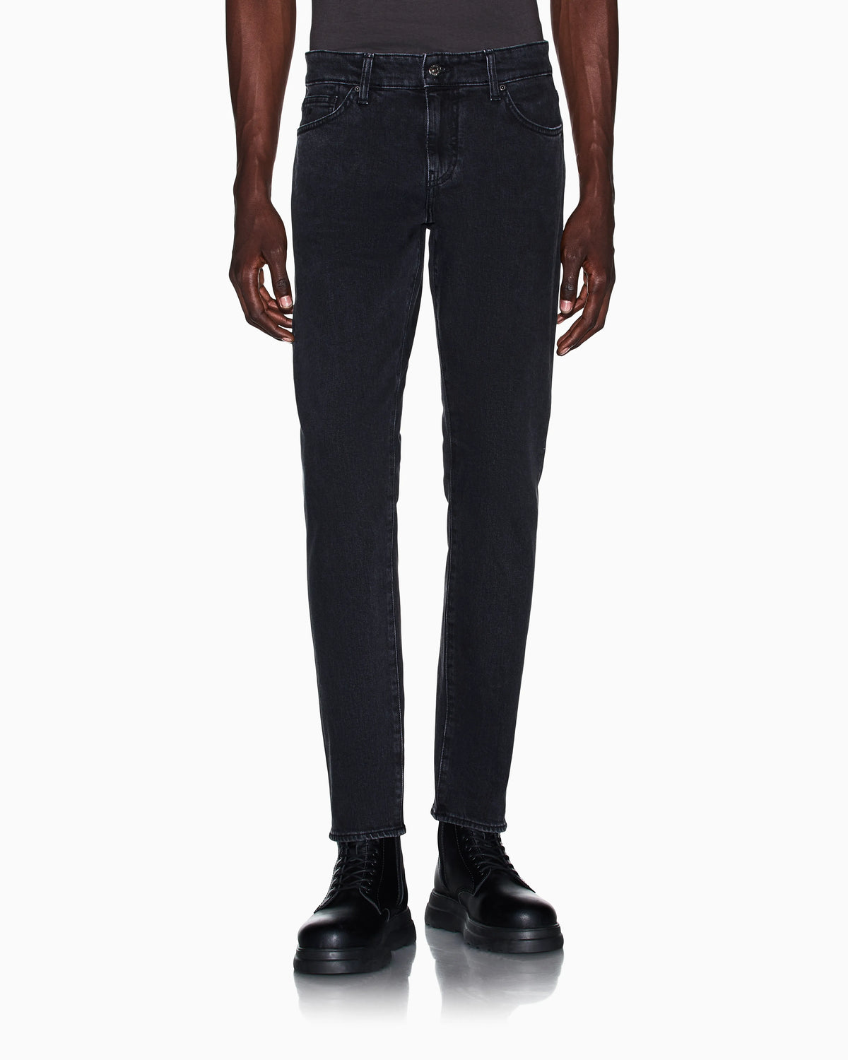 Skinny fit 5 pockets pant in denim stretch washed