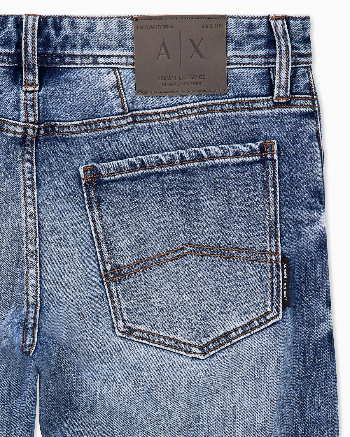 Skinny-fit five-pocket pants in washed comfort cotton denim