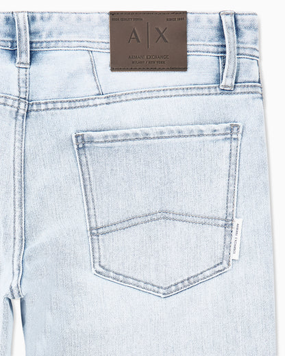 Skinny fit 5 Pockets Pant washed cotton-blend denim