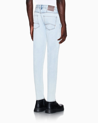 Skinny fit 5 Pockets Pant washed cotton-blend denim