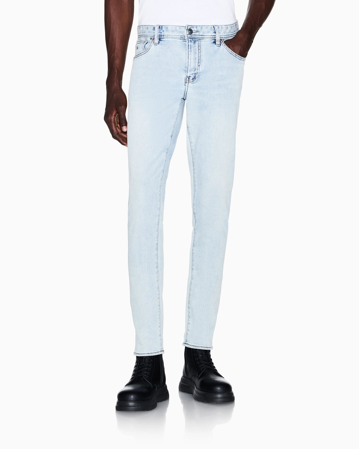 Skinny fit 5 Pockets Pant washed cotton-blend denim