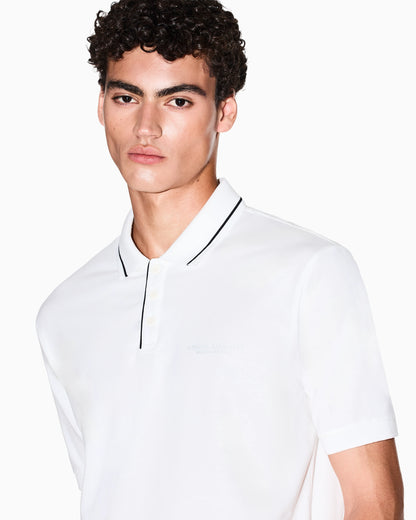 Polo shirt in stretch cotton with contrast trim Essential