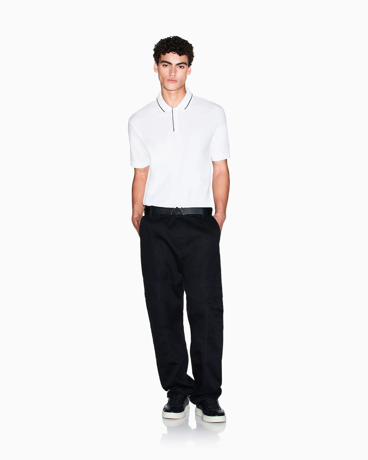 Polo shirt in stretch cotton with contrast trim Essential