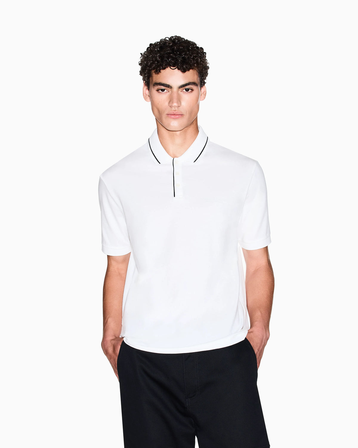 Polo shirt in stretch cotton with contrast trim Essential