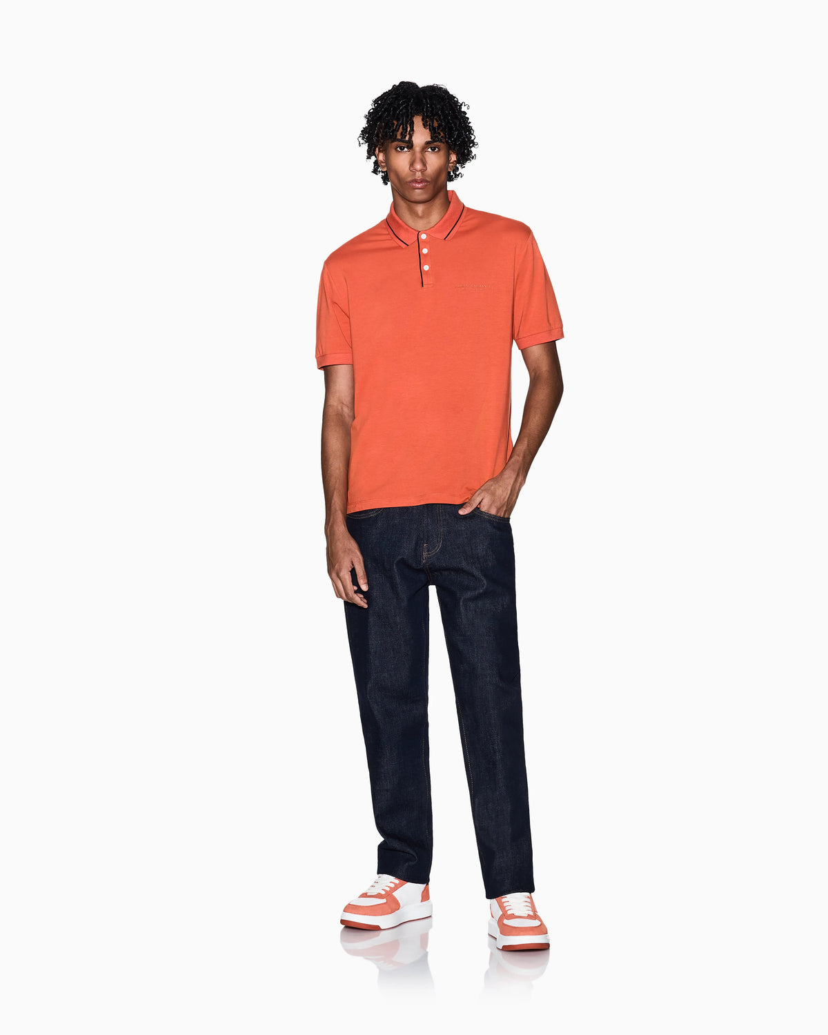 Polo shirt in stretch cotton with contrast trim Essential